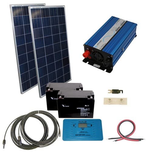 240 Watt Off Grid Solar Kit With 300 Watt Pure Sine Inverter - 24 Volt