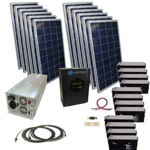 2880 Watt Off Grid Solar Kit with 5000 Watt Power Inverter - 48 Volt