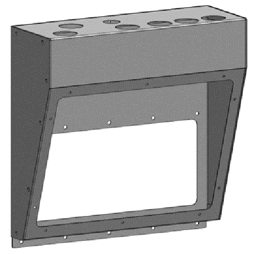 (image for) Blendtron, ATR-15, Angled Tray Assembly, 6.5"D X 18"H X 18"L, Type 1 indoor enclosure, UL 50 certified, Black Powder coated steel finish