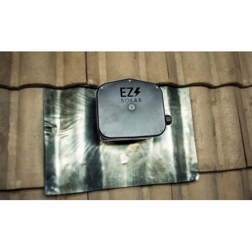 (image for) EZ Solar, JB-2.DF, PV Junction Box for Tile Roofs with deck flashing