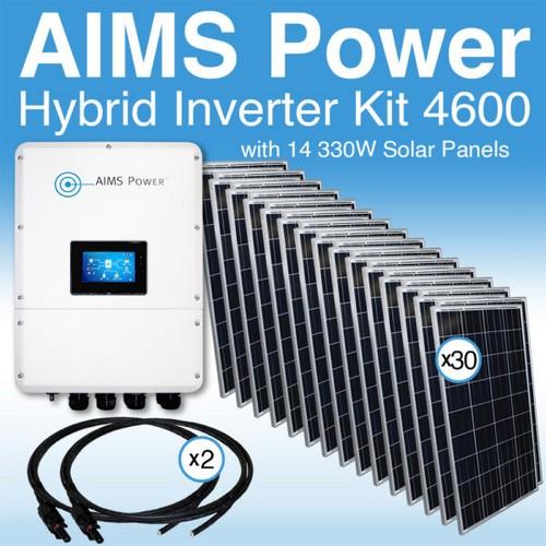 AIMS Power, KITHY46SOL330, KIT Hybrid Inverter Charger & Solar Panels 4.6 kW Inverter Output, 4620 Watts Solar Panels