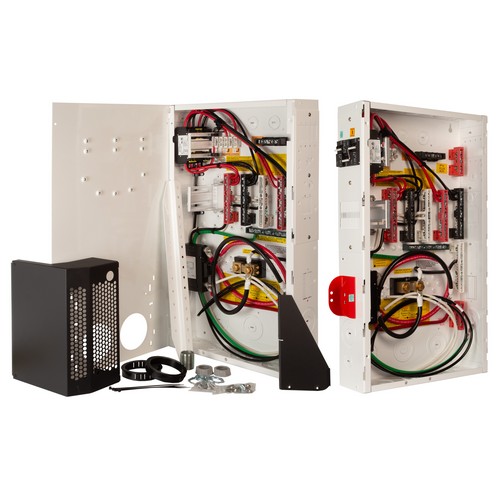 (image for) Midnite Solar, MNE125STMPII3KUL-P, E-Panels were specifically designed for Victron Energy's 3kVA/48 VDC Multi-Plus II (UL) inverter/charger. These E-Panels provide the additional components necessary to create a code compliant system - in a compact, affordable and professional panel for mounting a single inverter or for Series-Stacking* two 120V AC inverters.