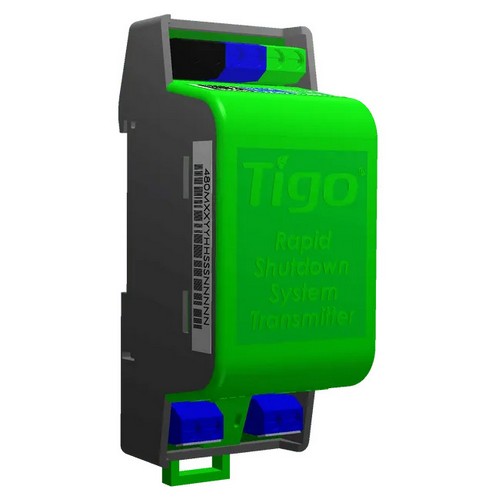 (image for) Tigo, 493-00000-52, RSS Transmitter Rapid shutdown activator with Pure Signal Technology, Dual core, RSS transmitter, DIN rail, 480/277VAC power source