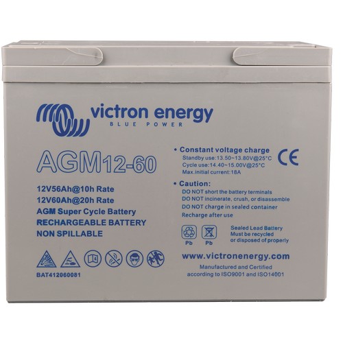 (image for) Victron Energy, BAT412060082, 12V/60Ah AGM Super Cycle Batt. (M6)